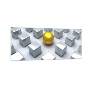 Üveg kép - Miért én? Geometriai összetétel - 100x40 cm