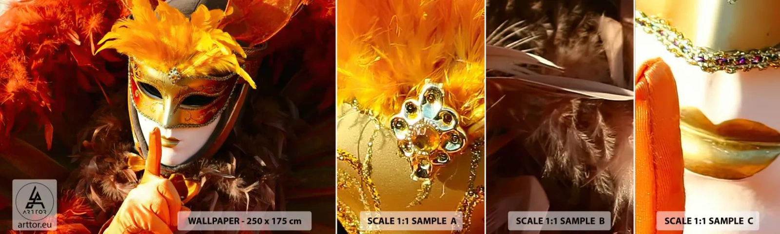 Fotótapéta Minta Standard Eco - A rejtély a játék része - Velencei maszk, Darab, Velence - 100x30 cm