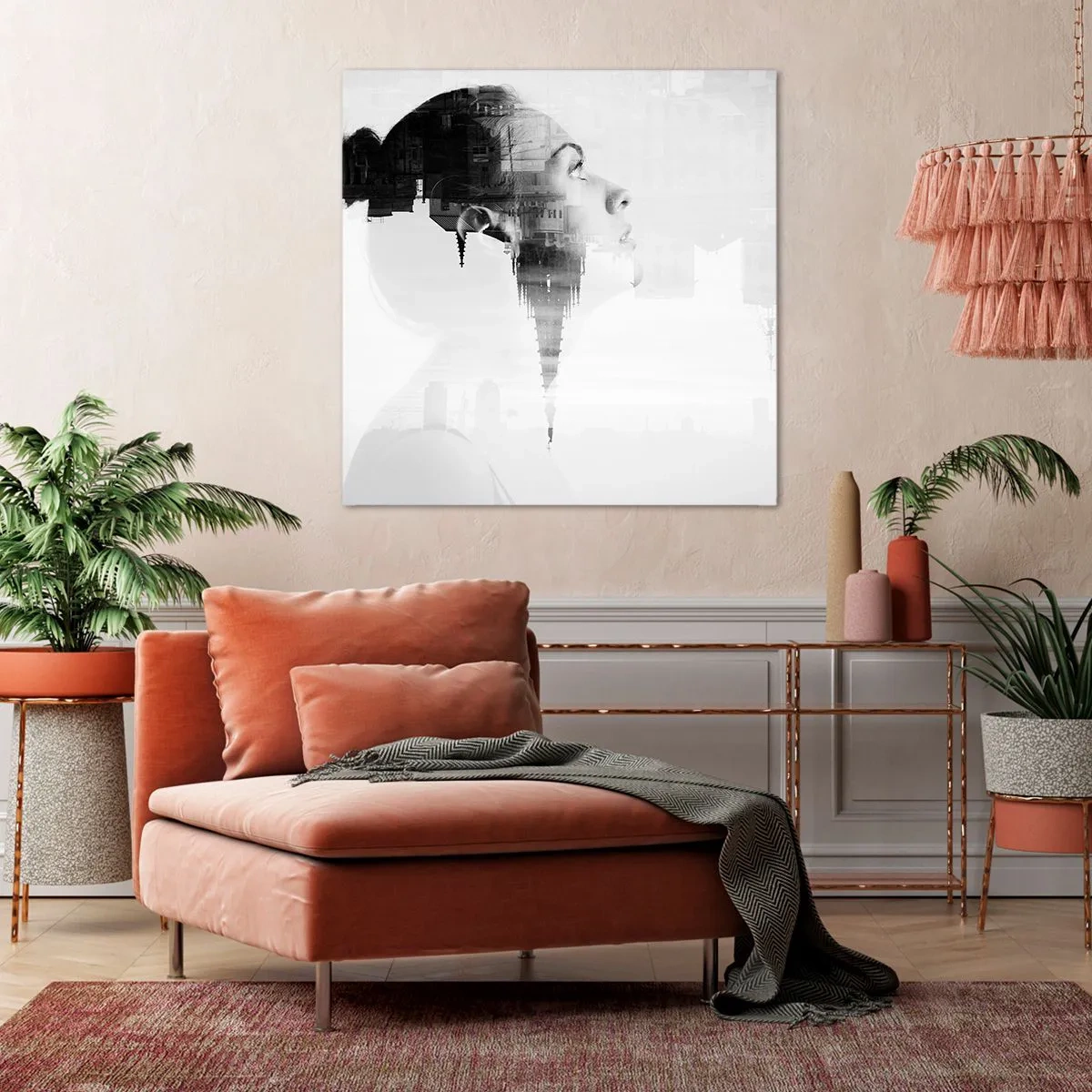 Vászonkép - Az üveg mind a két oldalán - 70x70 cm