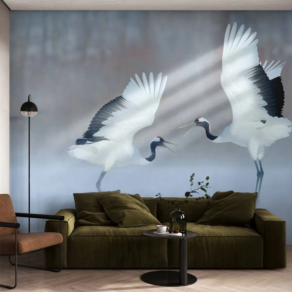 Fotótapéta Premium Sand - Tánc a ködben - Téli, Madár, Természet - 350x256 cm