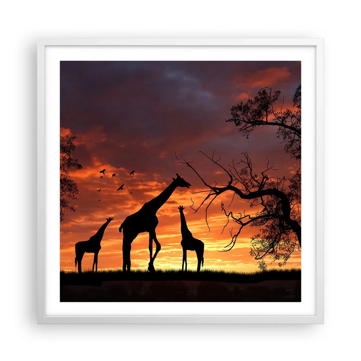 Poszter fekete keretben - Egy kis vacsora szeretteivel - 60x60 cm