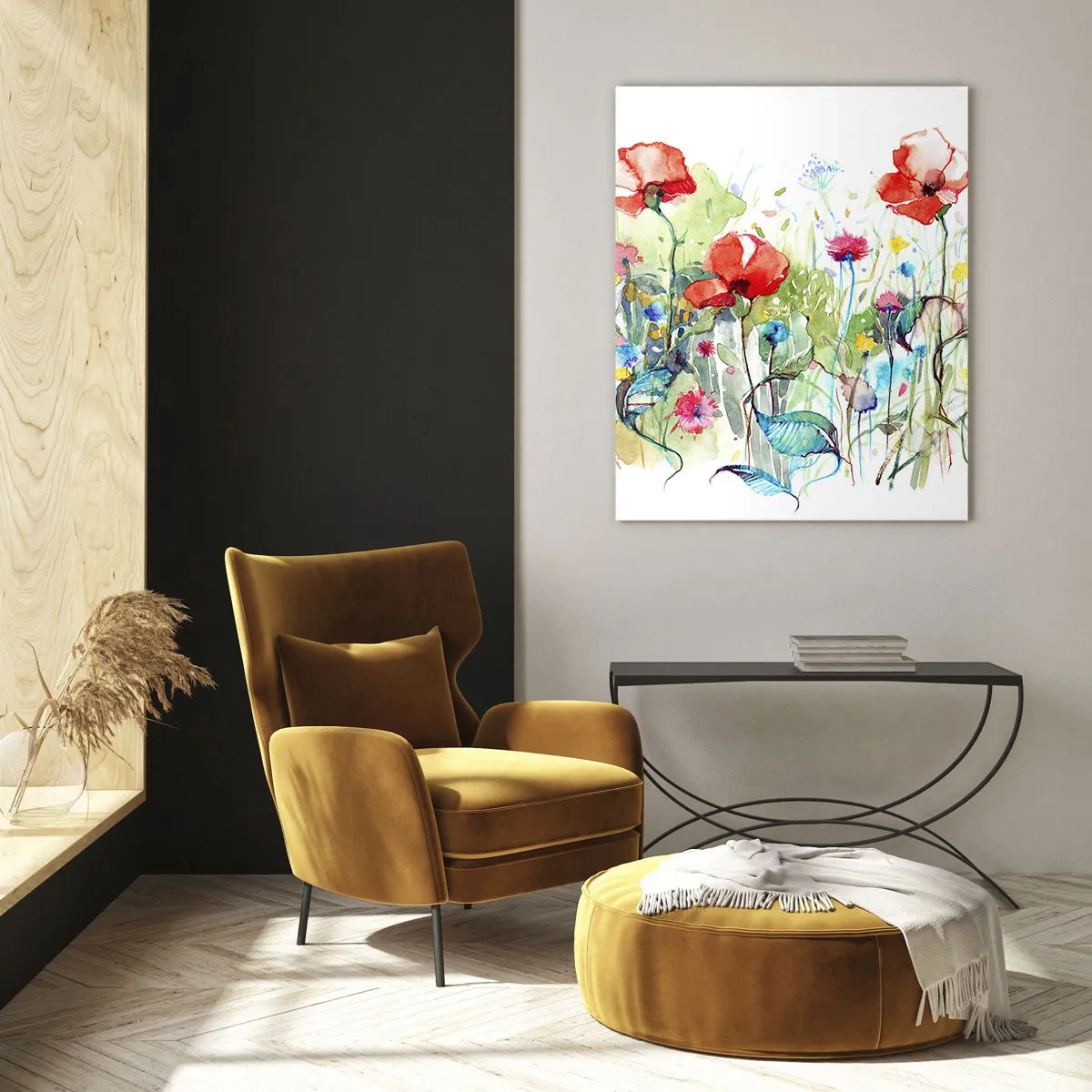 Üveg kép - Virágzó májusi rét - 70x100 cm