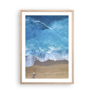 Poszter világos tölgy keretben - A kék ereje - 50x70 cm