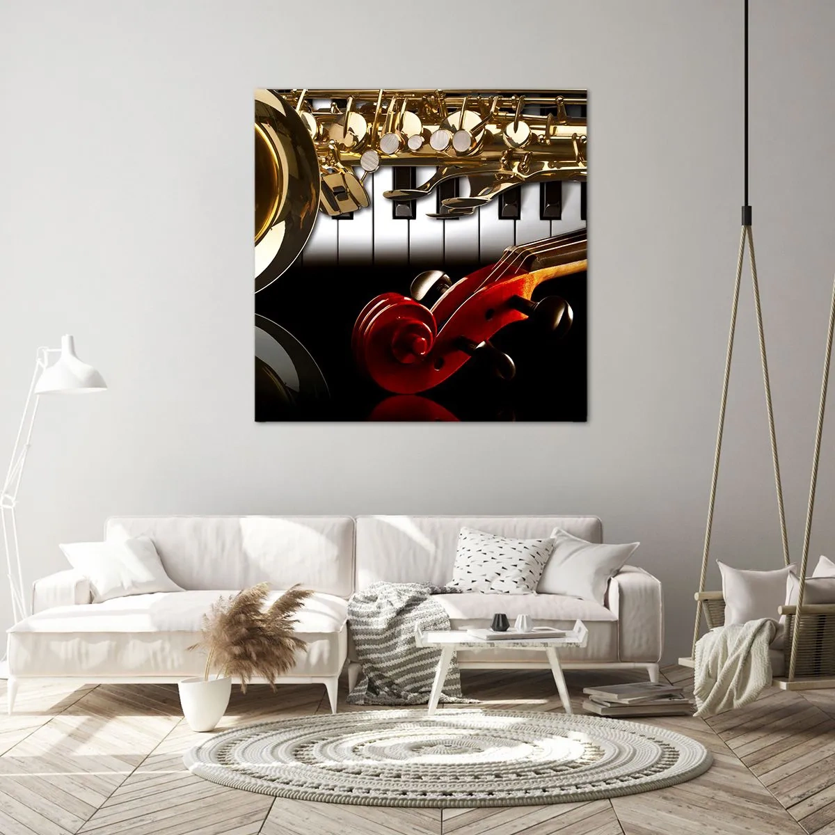 Vászonkép - Fémlemez, fa és elefántcsont - 60x60 cm