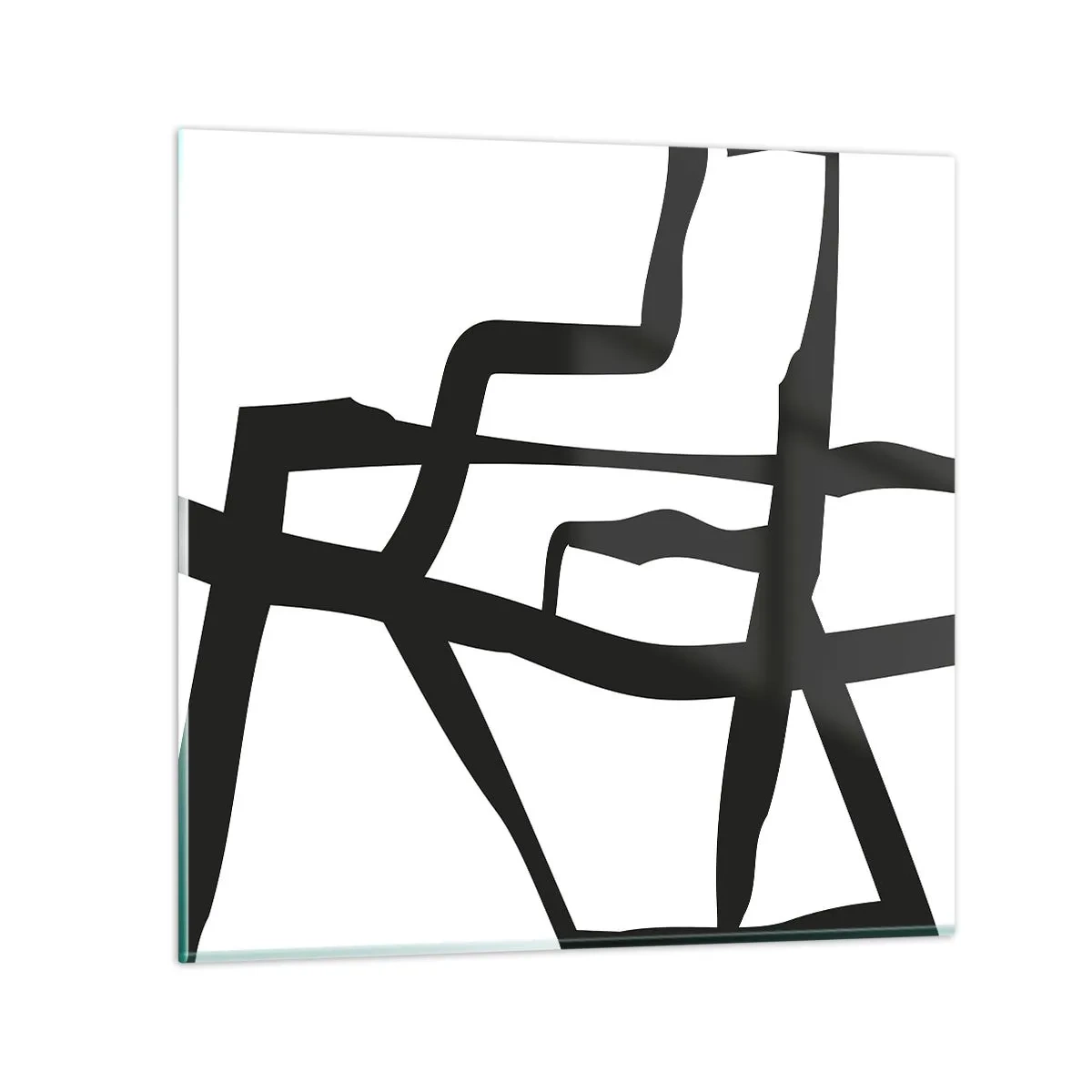 Üveg kép - Fekete-fehér konstrukció - 50x50 cm