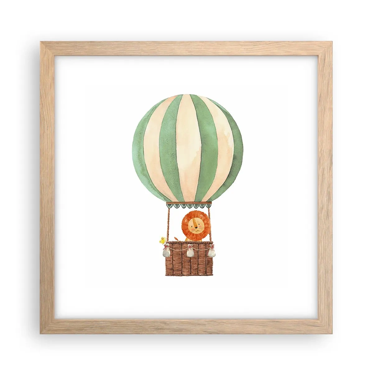 Poszter világos tölgy keretben - Leon utazásai - 30x30 cm