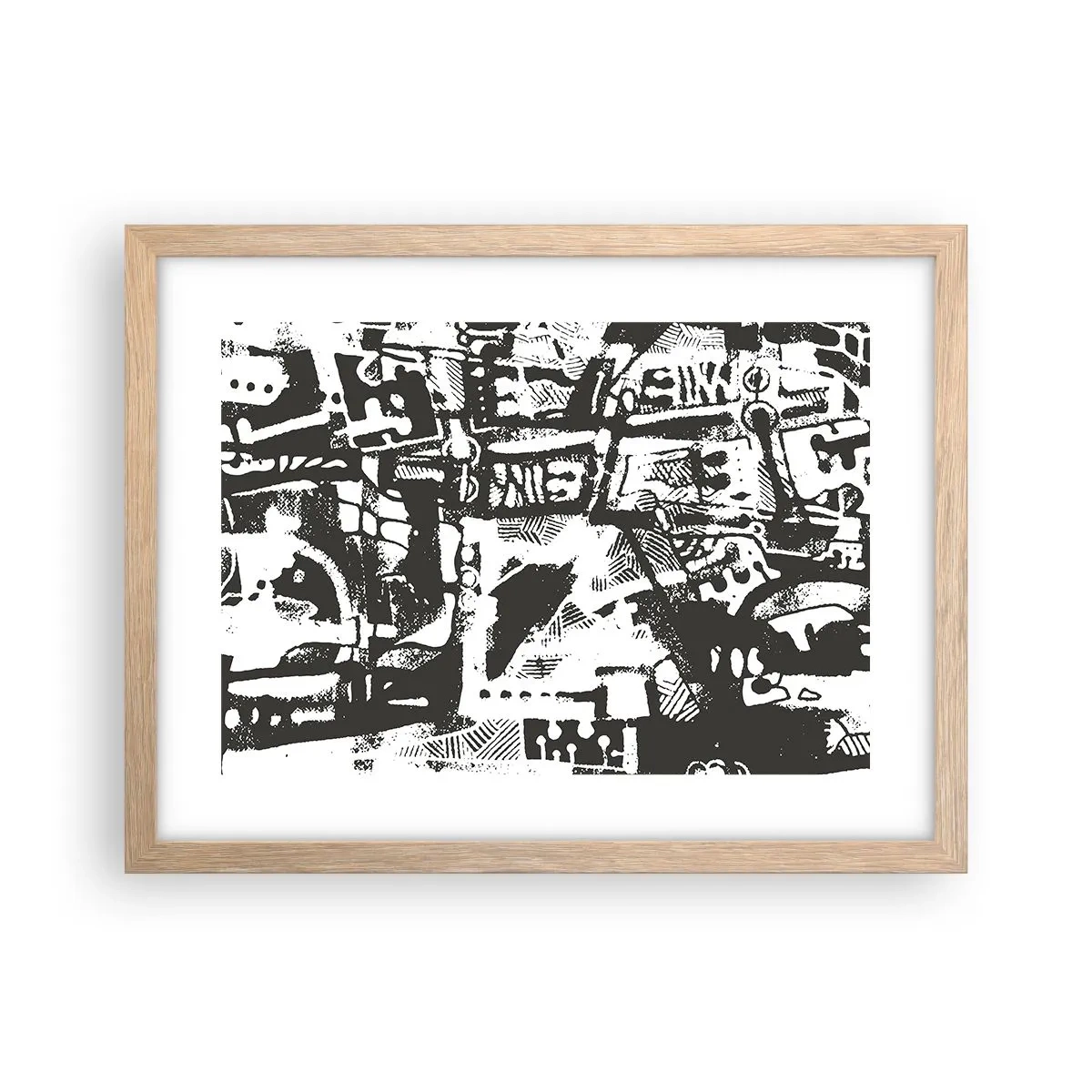 Poszter világos tölgy keretben - Rend vagy káosz? - 40x30 cm
