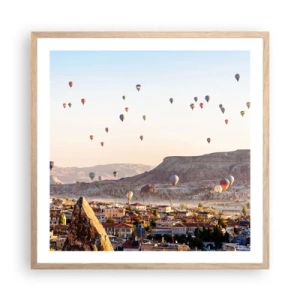 Poszter világos tölgy keretben - Mint a hajók az égen - 60x60 cm