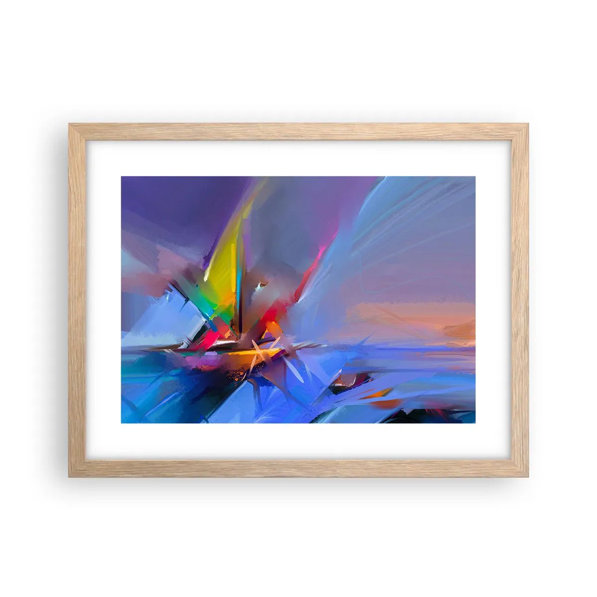 Poszter világos tölgy keretben - Propellerek, mint a madár - 40x30 cm