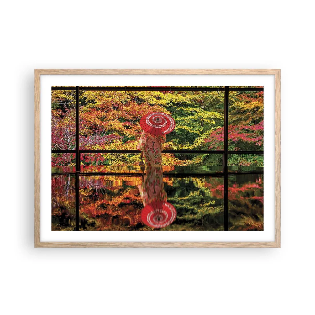 Poszter világos tölgy keretben - A természet templomában - 70x50 cm