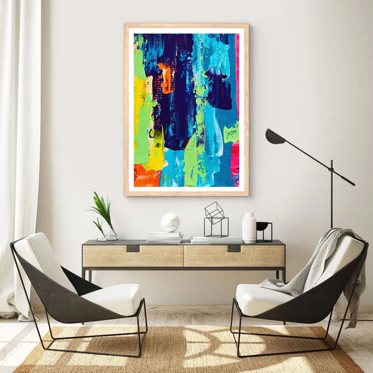 Poszter világos tölgy keretben - Az élet gyönyörű! - 30x40 cm