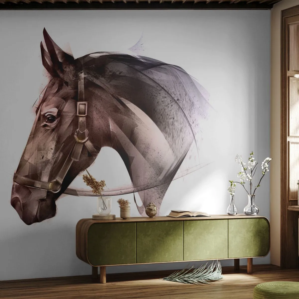 Fotótapéta Premium Sand - Micsoda kegyelem - Állatok, Lófej, Ló - 100x70 cm