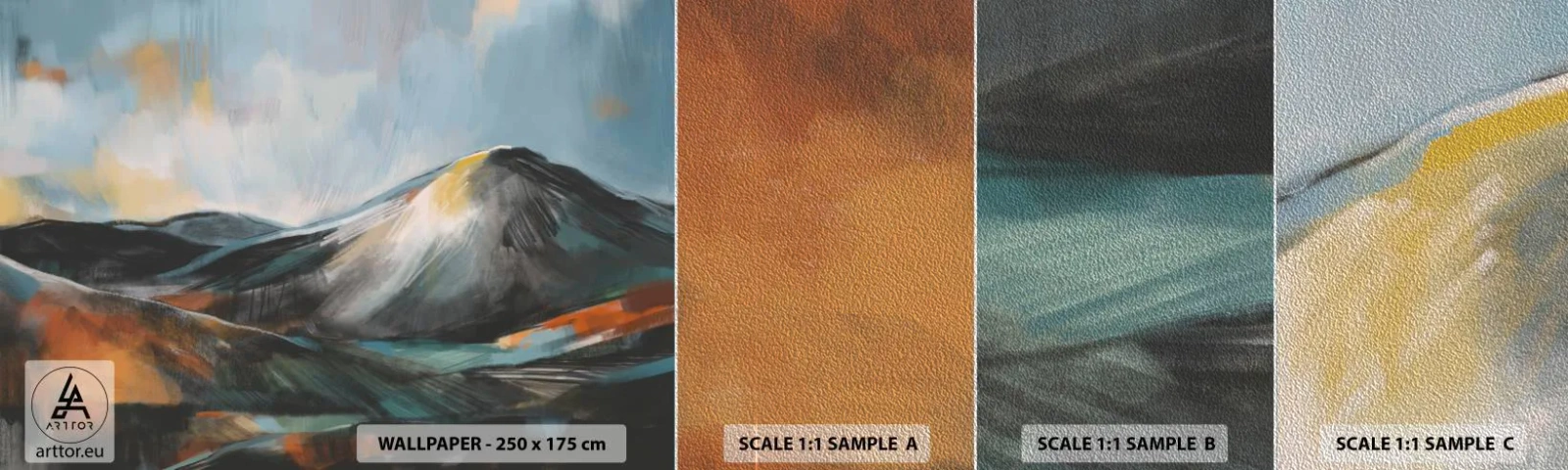 Fotótapéta Minta Premium Sand - Nyers és gyönyörű - Darab, Hegyek, Tájkép - 100x30 cm