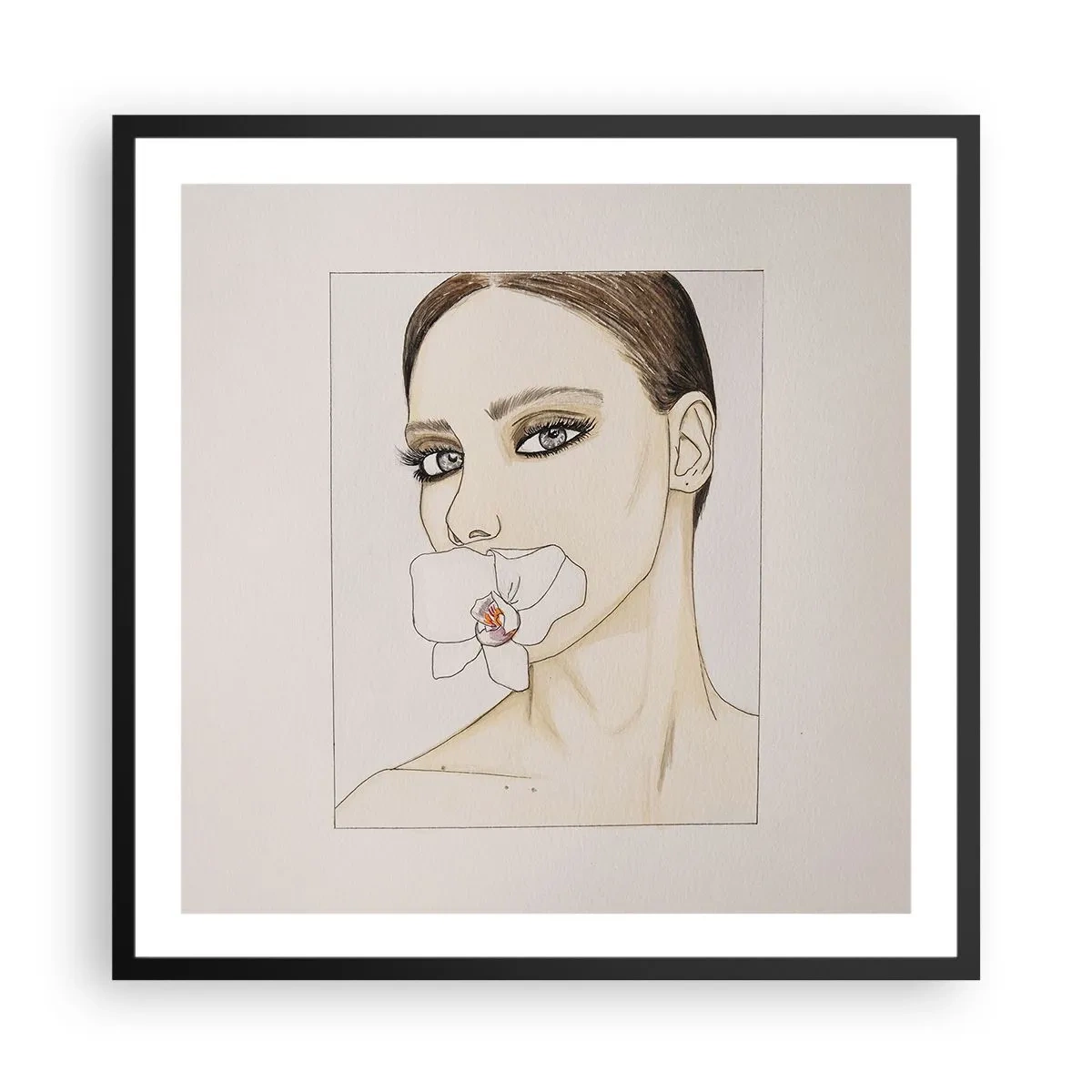 Poszter fehér keretben - Az elegancia és a szépség szimbóluma - 60x60 cm