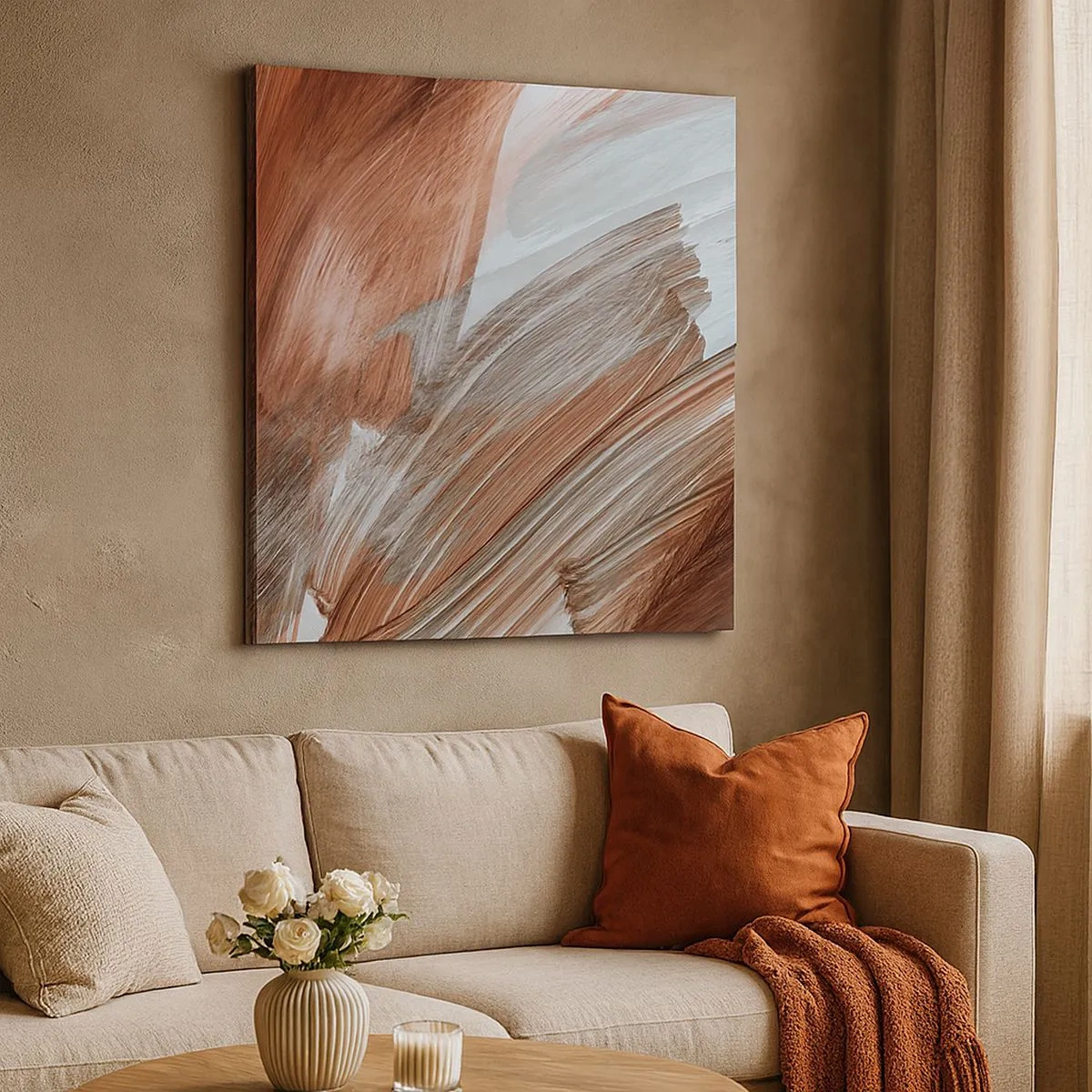 Vászonkép - Őszi és szeles absztrakció - 30x30 cm