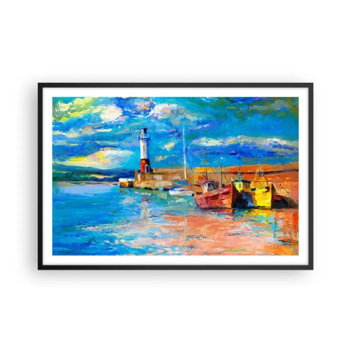 Poszter fehér keretben - Egy délután a szivárványos öbölben - 91x61 cm