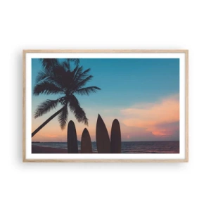 Poszter világos tölgy keretben - Holnap is móká lesz - 91x61 cm