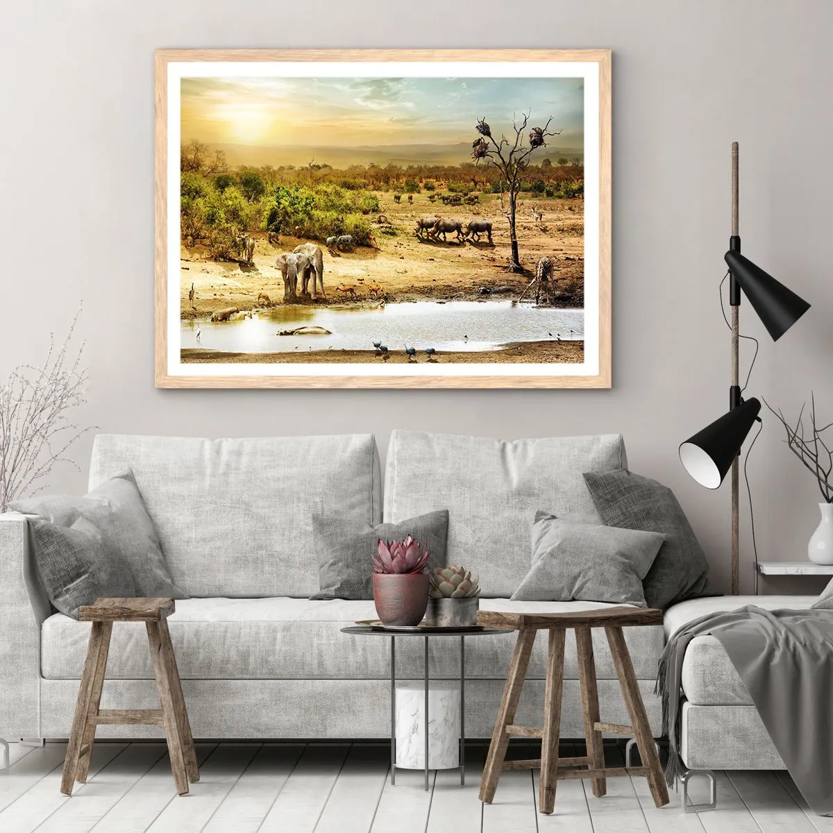 Poszter világos tölgy keretben - „Z Edenu zaś wypływała rzeka…" - 91x61 cm