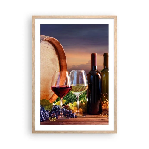 Poszter világos tölgy keretben - Az életnek itt íze van - 50x70 cm