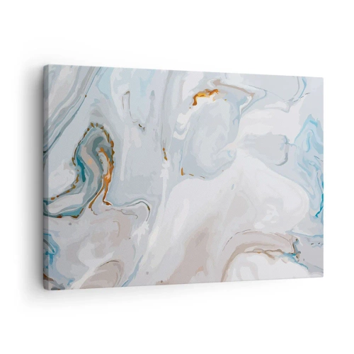 Vászonkép - Absztrakt hullámok kék és fehér árnyalatokban - 70x50cm - Felhabzott fehér - Modern fali dekoráció nappalihoz és hálószobához ARTTOR