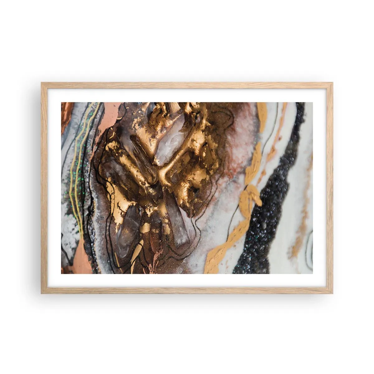 Poszter világos tölgy keretben - A föld eleme - 70x50 cm