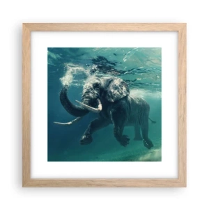 Poszter világos tölgy keretben - Mindenki szeret úszni - 30x30 cm