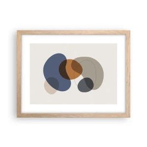 Poszter világos tölgy keretben - Színek cseppjei - 40x30 cm