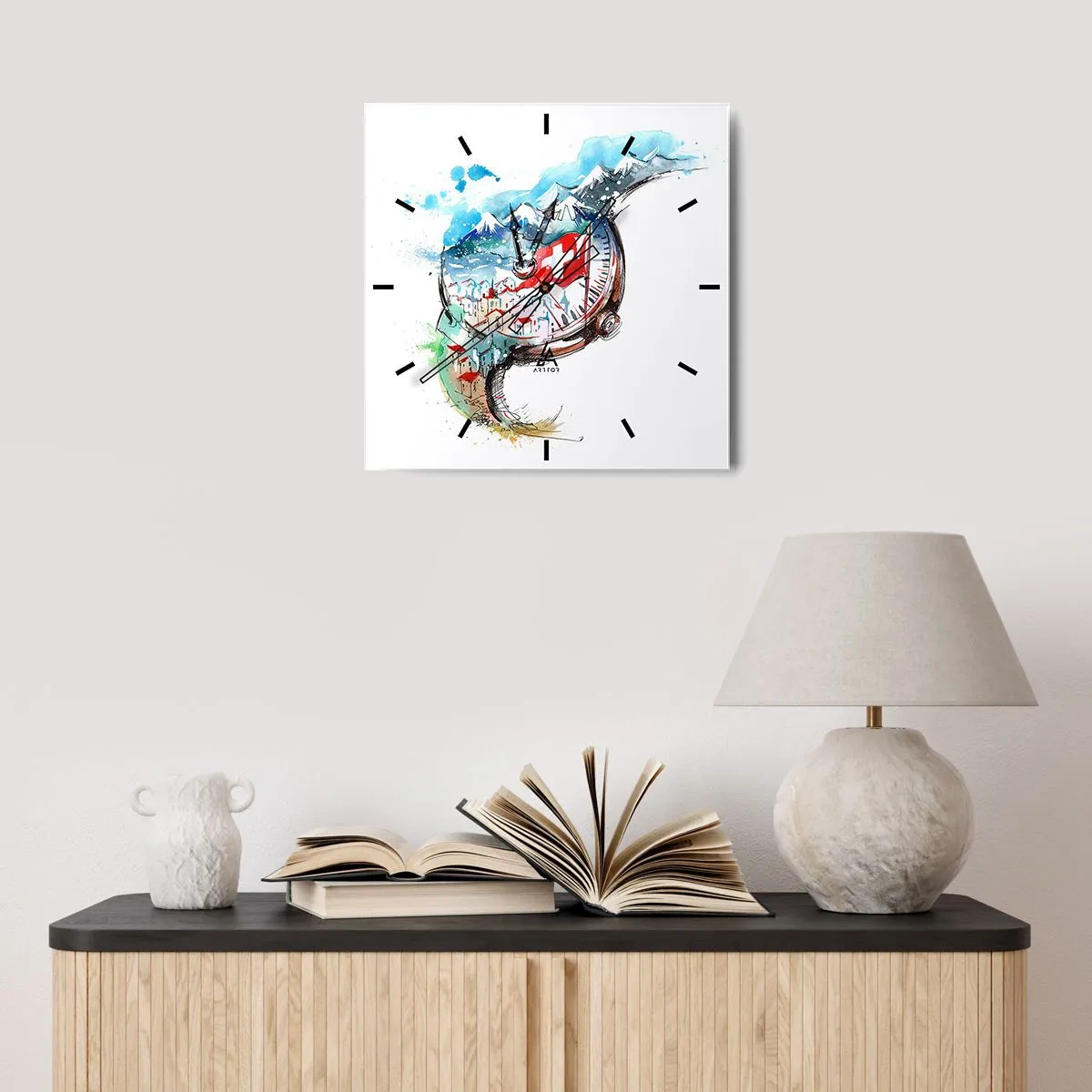 Falióra, Óra - Svájci szellemiség - 30x30 cm