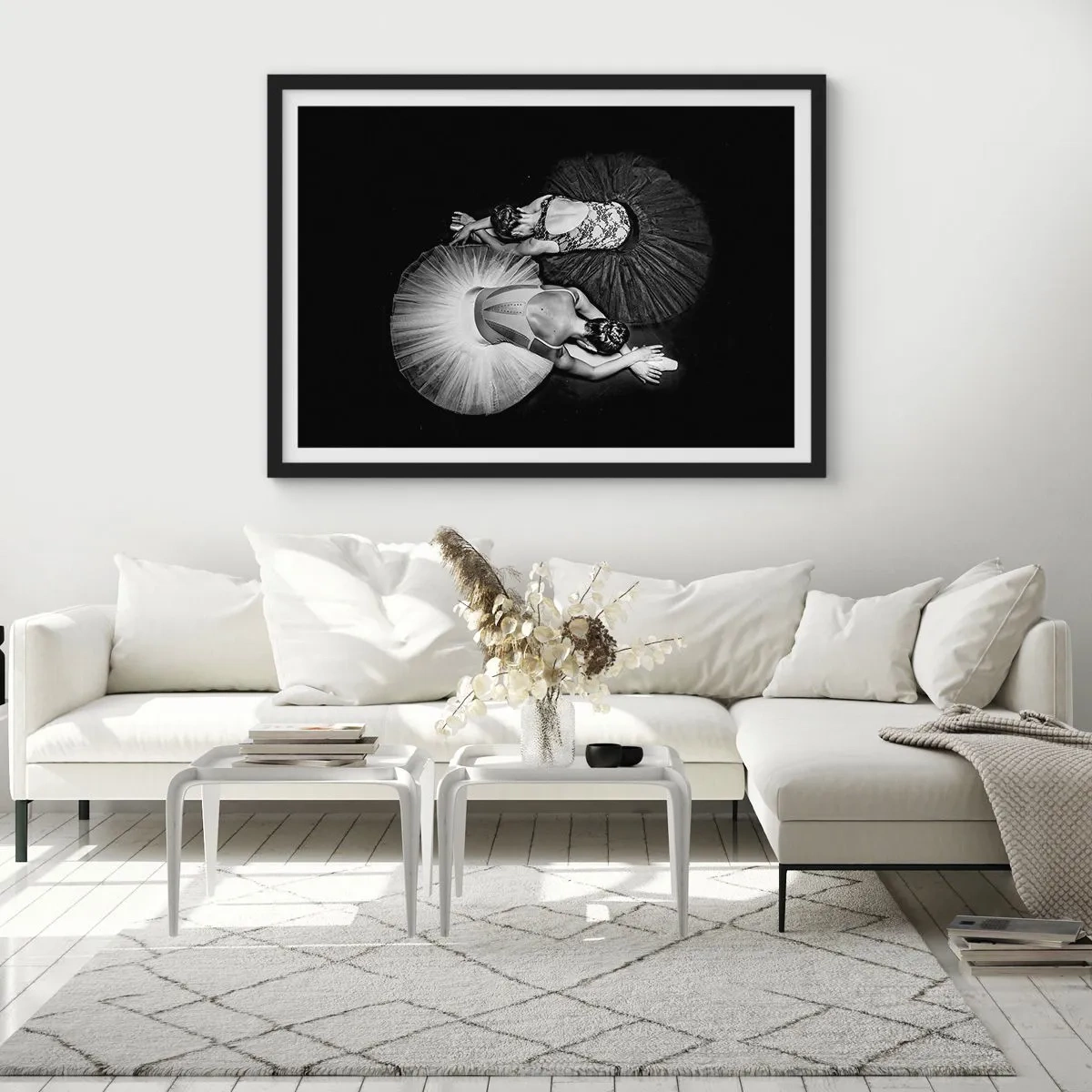 Poszter fehér keretben - Jin és jang – tökéletes egyensúly - 91x61 cm