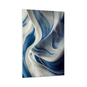 Üveg kép - Kék és fehér folyékonysága - 70x100 cm