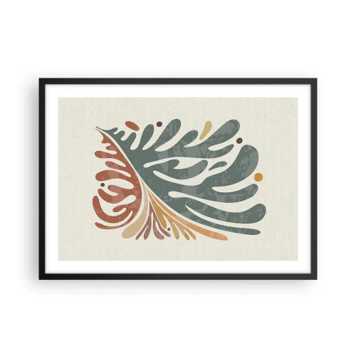 Poszter fehér keretben - Többszínű levél - 70x50 cm