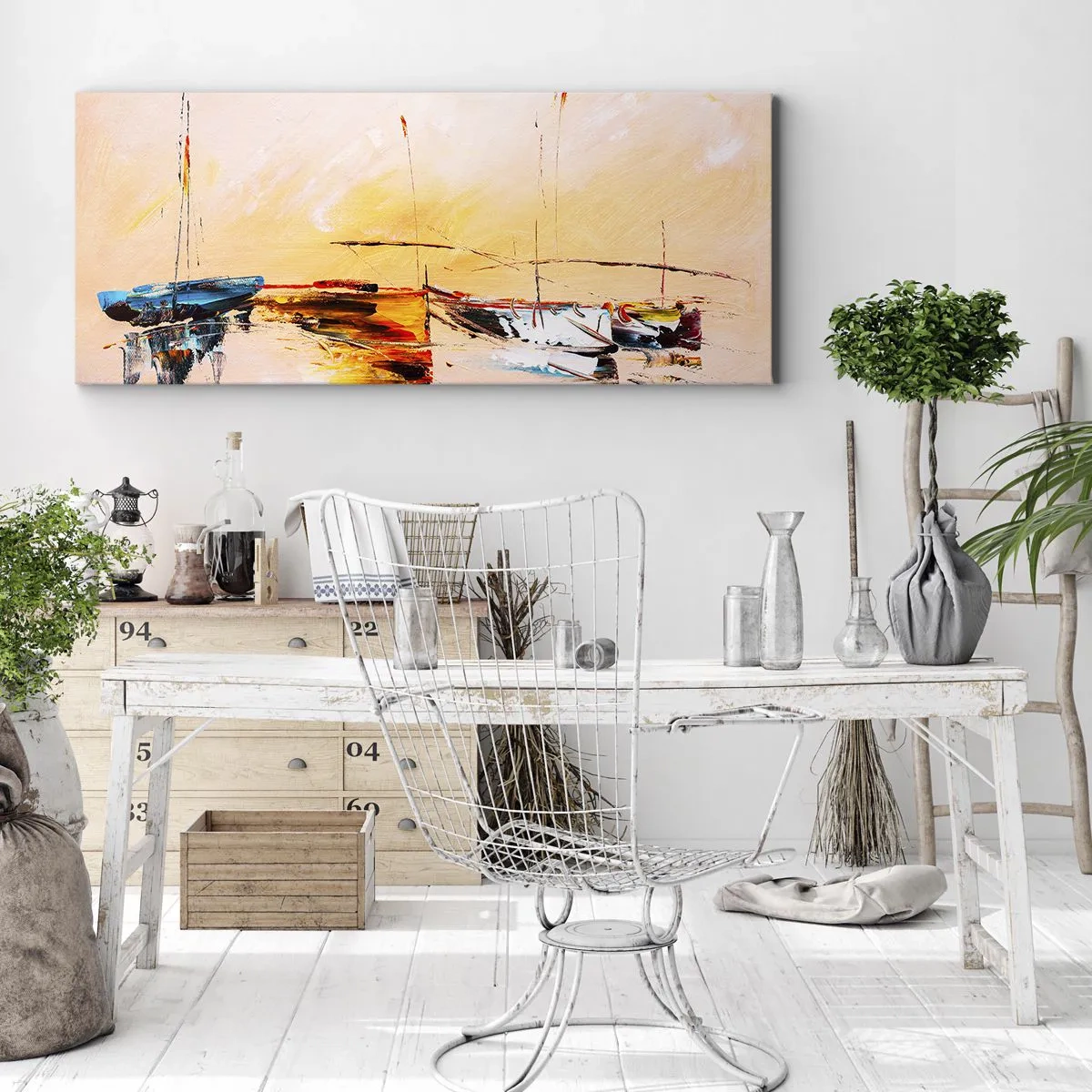 Vászonkép - Egy este a kikötőben - 100x40 cm