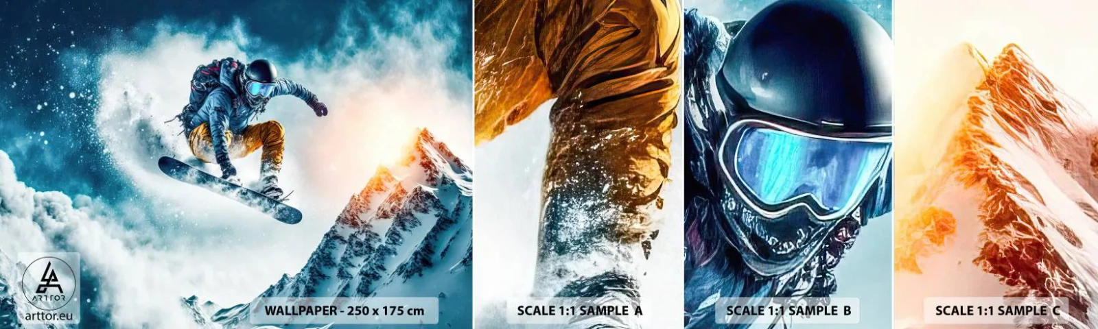 Fotótapéta Minta Standard Eco - Extrém érzelmek - Snowboardozás, Sport, Téli - 100x30 cm