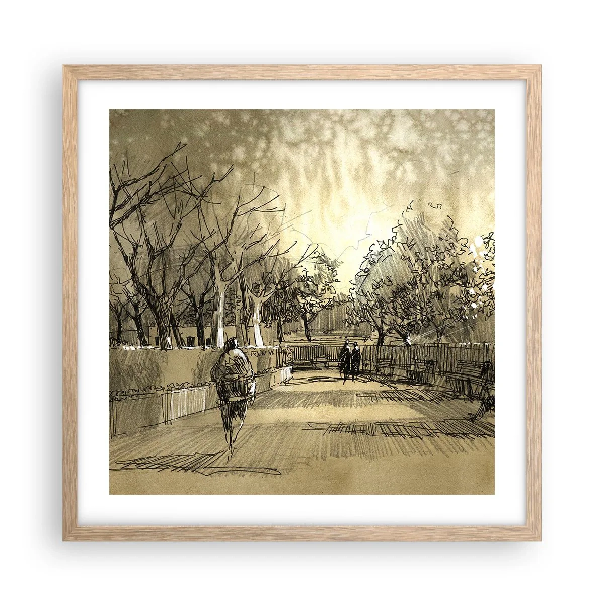 Poszter világos tölgy keretben - Egy tollal megállított pillanat - 50x50 cm
