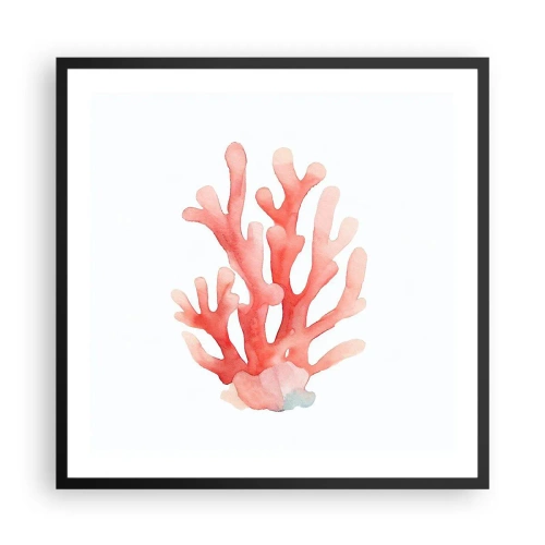 Poszter fehér keretben - A korall színe - 60x60 cm