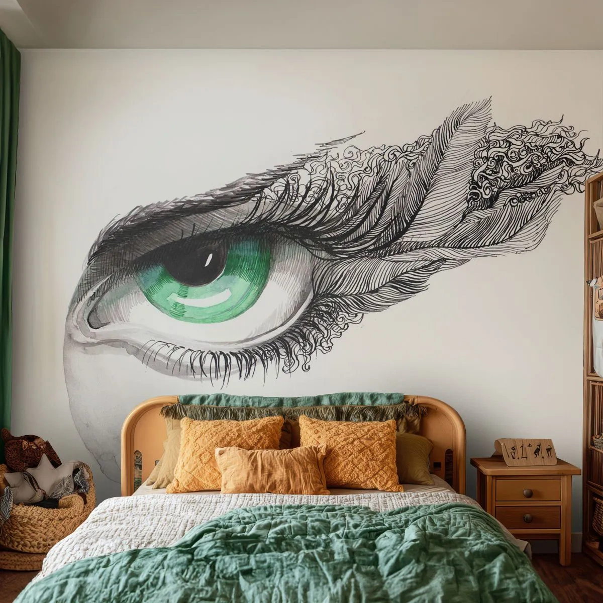 Fotótapéta Premium Canvas - Gyönyörű és támadásra kész - Absztrakció, Grafika, Szem - 450x315 cm