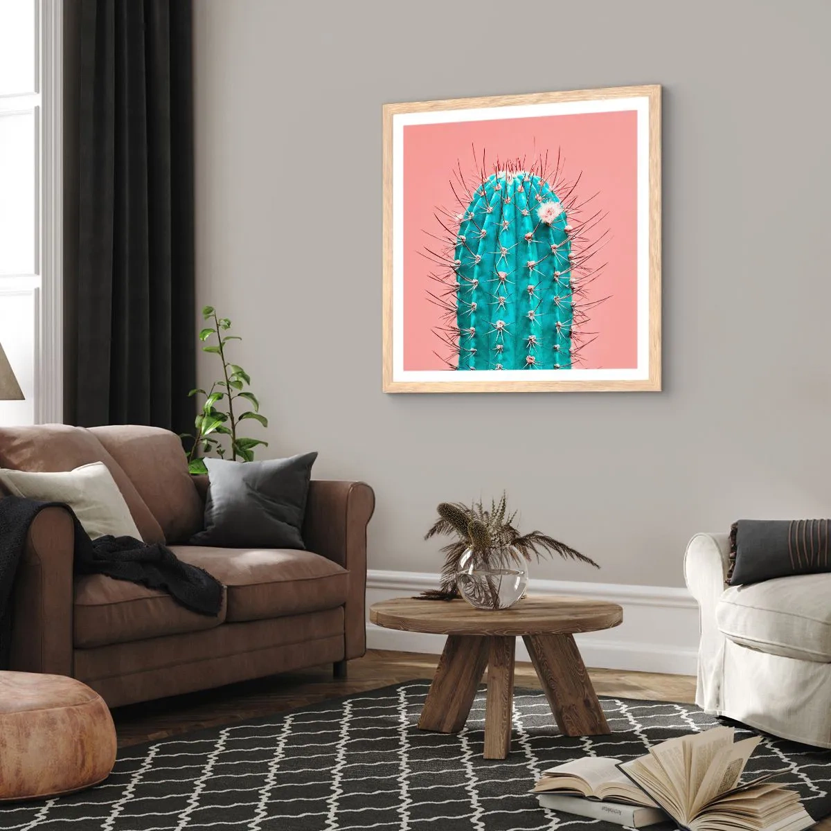 Poszter világos tölgy keretben - Csak nézz - 60x60 cm