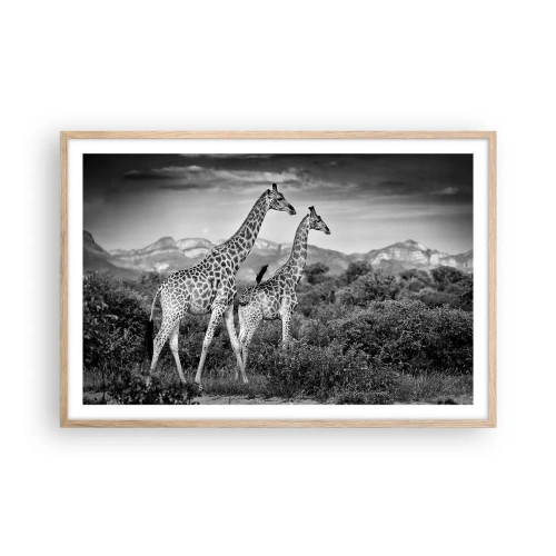 Poszter világos tölgy keretben - Magas rangok Afrikában - 91x61 cm