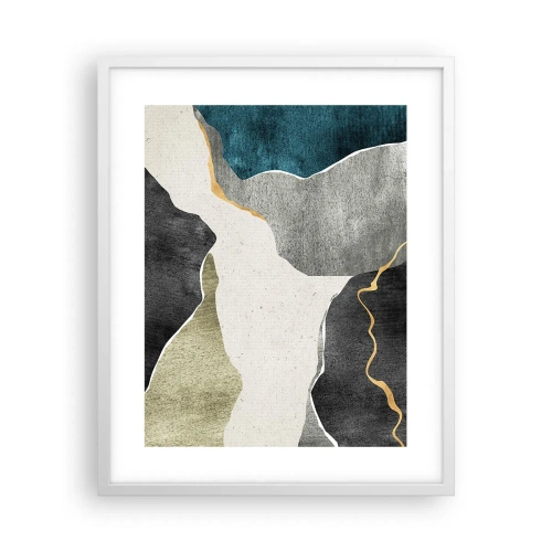 Poszter fekete keretben - Mozaik kompozíció aranyszállal - 40x50 cm