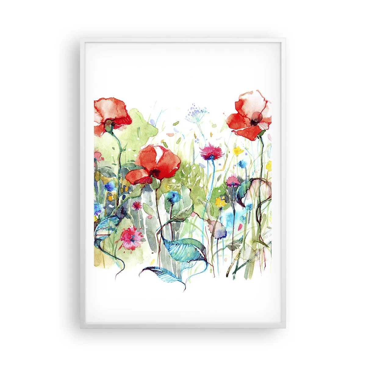 Poszter fekete keretben - Virágzó májusi rét - 70x100 cm