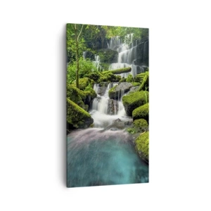 Vászonkép - Türkiz, zafír és folyékony ezüst - 45x80 cm