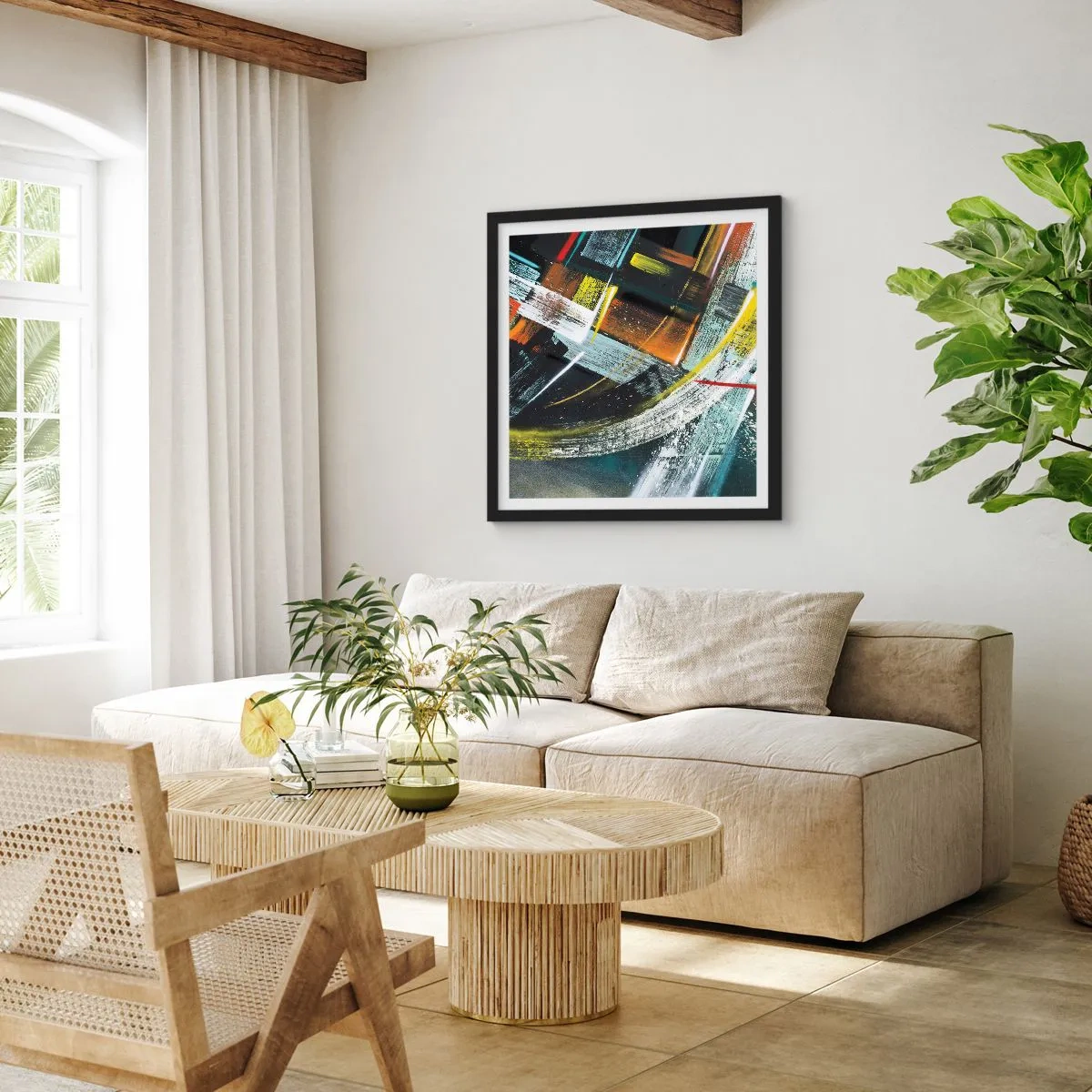 Poszter fehér keretben - A mozgás energiája - 60x60 cm