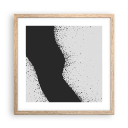 Poszter világos tölgy keretben - Folyékony egyensúly - 40x40 cm