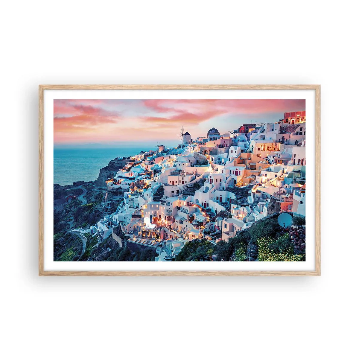 Poszter világos tölgy keretben - Nagyszerű görög vakációd - 91x61 cm