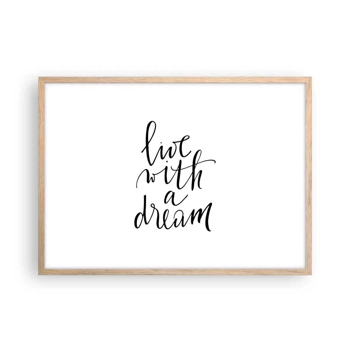 Poszter világos tölgy keretben - Természetesen - 70x50 cm