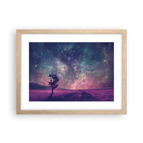 Poszter világos tölgy keretben - Varázslatos ég alatt - 40x30 cm