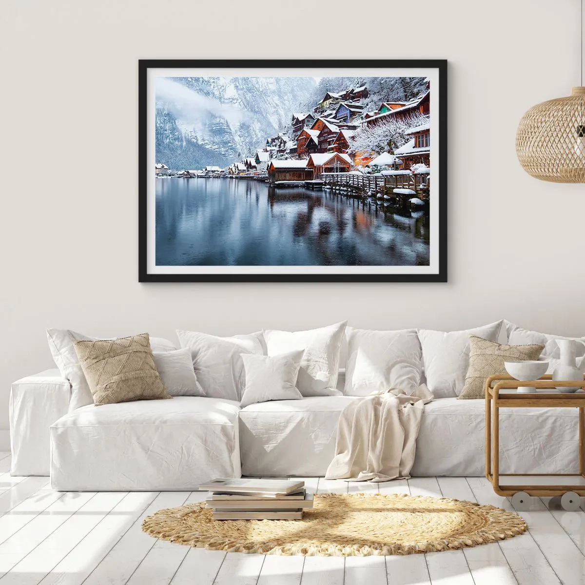 Poszter fehér keretben - Téli díszben - 70x50 cm