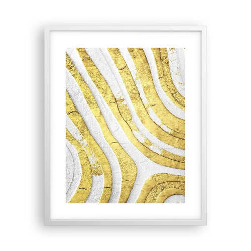 Poszter fekete keretben - Kompozíció fehér és arany színben - 40x50 cm