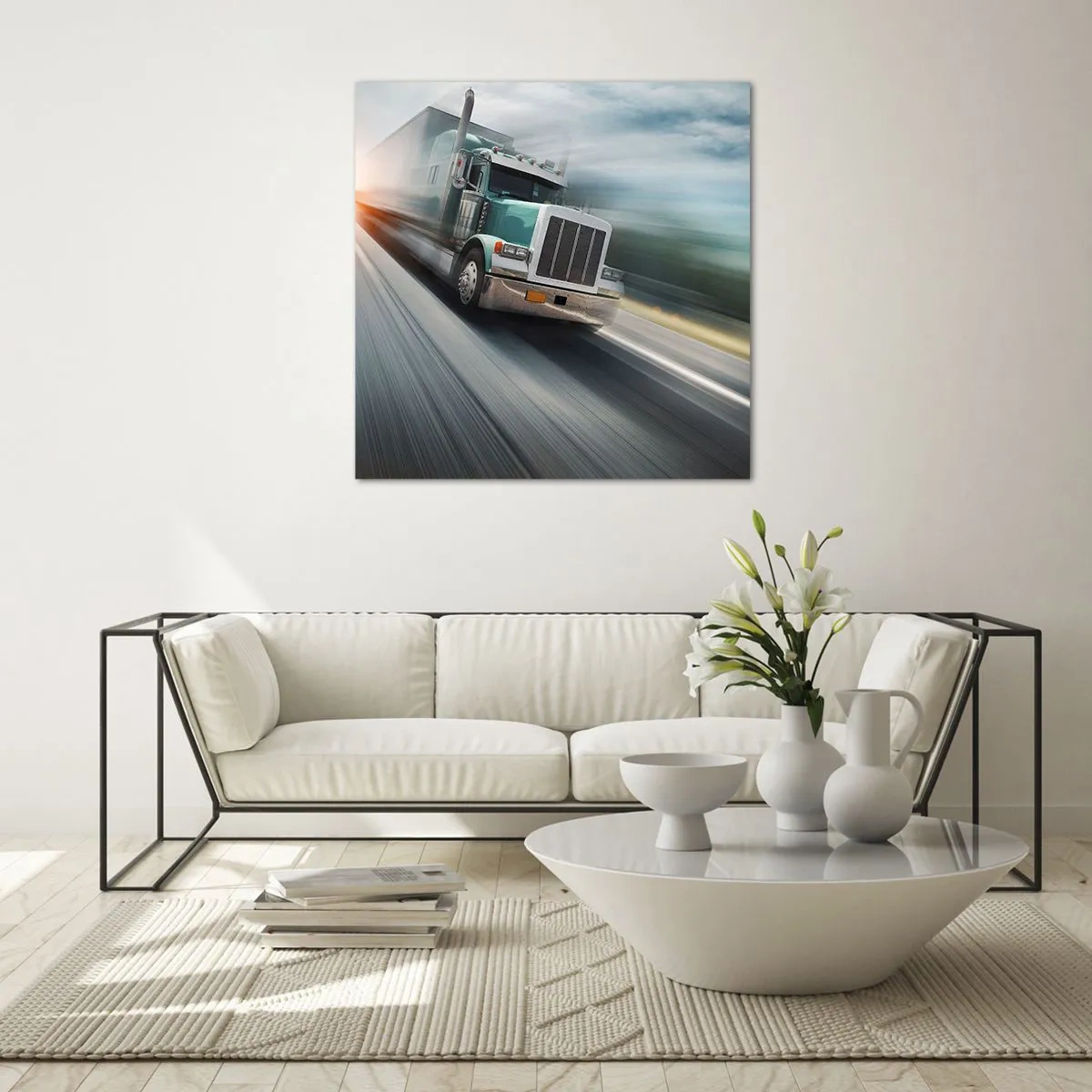 Üveg kép - Az amerikai óriás rohanásban - 70x70 cm