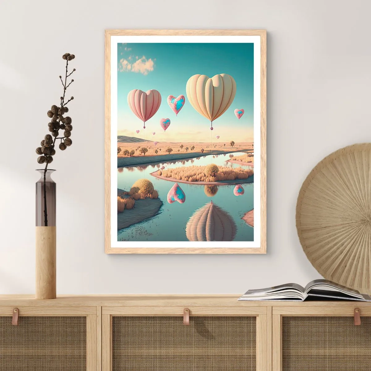 Poszter világos tölgy keretben - A szerelem szárnyalni hagy - 70x100 cm